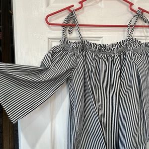 Striped off the shoulder Top